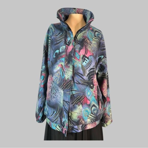 Vintage 90s Forrester’s Windbreaker Jacket – Bold Abstract Print (Made in USA) - Picture 1 of 7